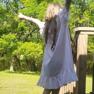 Vintage 80's Prairie Summer Sleep Gown Vintage Pajamas Sleepover PJ's